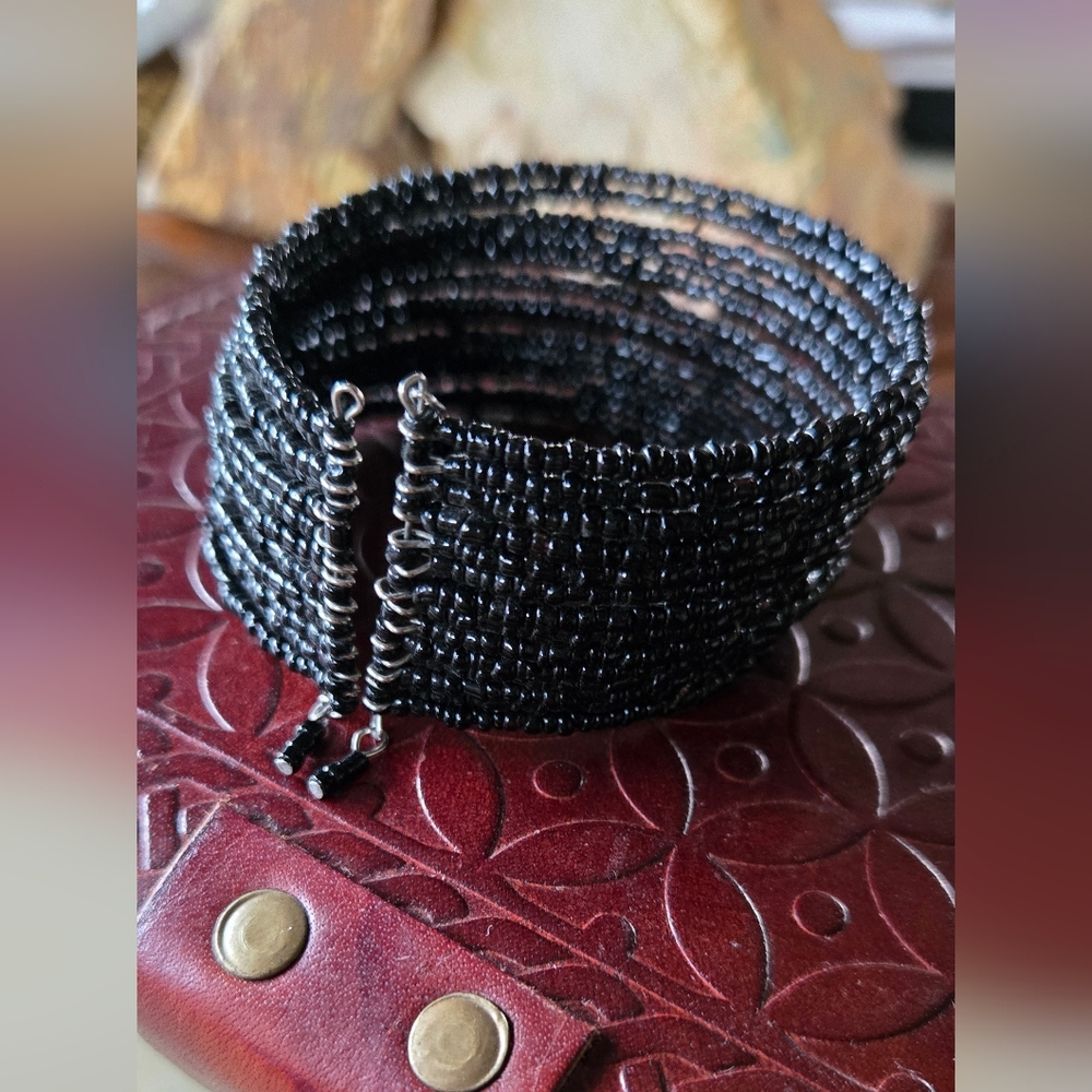 Elegant Black Beaded Bracelet